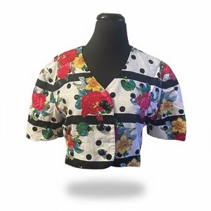 Vintage Constance Saunders for Richard Warren women's floral blazer, Size Large